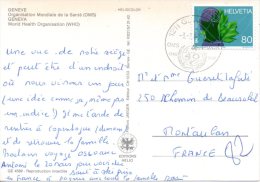 SUISSE. Carte Postale Avec Oblitération De 1988 : OMS. - OMS