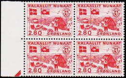 1986. Greenland Postal Administration. 2,80 Kr. Red 4-Block. (Michel: 163) - JF175221 - Usados