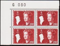 1985. Queen Margrethe. 2,80 Kr. Brownred 4-Block. G 080. (Michel: 155) - JF175216 - Other & Unclassified