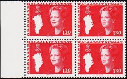 1980. Queen Margrethe. 130 Øre Red 4-Block. (Michel: 121) - JF175195 - Oblitérés