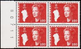 1982. Queen Margrethe. 180 Øre Red 4-Block. (Michel: 135) - JF175207 - Usati