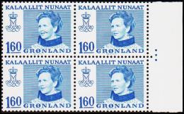1979. Queen Margrethe. 160 Øre Blue 4-Block.  (Michel: 114) - JF175173 - Used Stamps