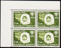 1979. International Year Of The Child. 2,00 Kr. Green  4-Block.  (Michel: 118) - JF175181 - Used Stamps