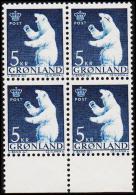 1963. Polar Bear. 5 Kr. 4-Block. (Michel: 60) - JF175038 - Gebruikt