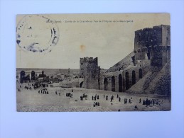 Carte Postale Ancienne : ALEP : Entrée De La Citadelle Et Vue De L'Hopital De La Municipalité, En 1927 - Syrie