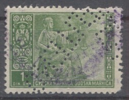 Kingdom Of Yugoslavia Judical Stamp, Court, Administrative Stamp - Revenue, Tax Stamp, 1d - Dienstzegels