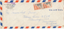 Gold Coast Air Mail Cover Sent To Denmark 22-12-1953 - Goudkust (...-1957)
