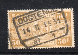 Belgique--Colis Postaux N°166 Oblitéré --1931--beau Cachet  Rectangle OOSTENDE N°1 Du 14-11-1931 - Sonstige & Ohne Zuordnung