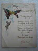 Vieux Papiers Menus   -  MENU Diner Du 23 7bre  1905    12 Cm X  15  Cm   -   Décor Papillons - Menu