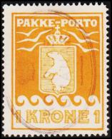 1930.  PAKKE PORTO. 1 Kr. Yellow. Thiele. Perf. 11 ½. KOLONIEN UMANAK. (Michel: 11A) - JF175233 - Spoorwegzegels