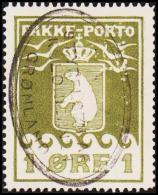 1916. PAKKE PORTO. 1 øre Ol Green. Thiele. Perf 11 ½. VARIETY (Michel: 4A) - JF175226 - Paquetes Postales