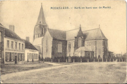 Cp Belgique MOORSLEDE Kerk En Kent Van De Markt  ( COMMERCE MAGASIN Habitation ) - Moorslede