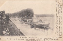 CPA ASNIERES- JATTE ISLAND, SHIP, RIVER BANKS - Arnières