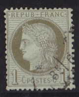 France N°50 - 1c Vert-olive - Oblitéré - TB - 1871-1875 Ceres