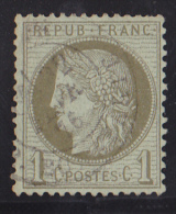 France N°50 - 1c Vert-olive - Oblitéré - TB - 1871-1875 Cérès