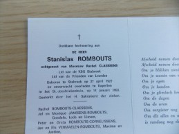 Doodsprentje Stanislas Rombouts Stabreok 27/4/1927 Kapellen 14/1/1993 ( Rachel Claessens ) - Religion & Esotericism