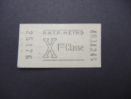 FRANCE-Tickets De Métro De Paris-A étudier P7039 - Europa