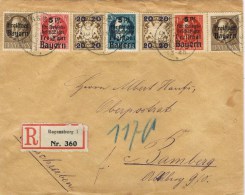 13458. Frontal Certificado  REGENSBURG (Bayern) 1920. Espectacular Franqueo - Storia Postale