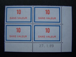 FICTIFS NEUF ** N°F248 SANS CHARNIERE (FICTIF F 248) COIN DATE DU 27.1.89 INDICE 1 - Finti