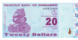 ZIMBABWE - 20 Dollars 2009 - UNC - Zimbabwe