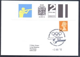 UK Olympic Games London 2012 Cover Shooting 2nd Class Smart Stamp Pictogram Uprated To 1st Class; Olympex Cachet; - Summer 2012: London