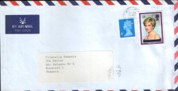 Great Britain - Letter Air Mail Circulated From London At Bucharest , Romania In 1999 , With Stamp Princess Diana - Lettres & Documents