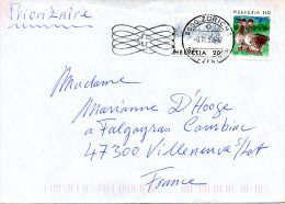 SUISSE. N°1491 De 1995 Sur Enveloppe Ayant Circulé. Oie. - Gansos