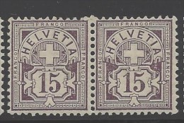 Svizzera - 1906 - Nuovo/new MH - Cifre - Coppia - Mi N. 87 - Nuovi