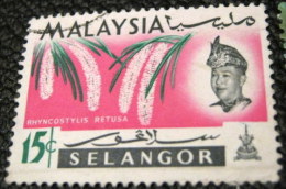 Malaysia 1965 Selangor Orchids Rhyncostylis Retusa 15c - Used - Selangor