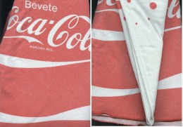 VECCHIA TOVAGLIA  ORIGINALE IN COTONE  DA TAVOLINO  ROTONDA  CON PUBBLICITA' COCA COLA - ANNI 60-70 - Reclameservetten