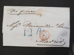 (3205) Part Of Stampless Cover To Madrid - ...-1840 Vorläufer