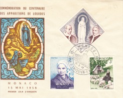 Monaco-Enveloppe Premier Jour Des Timbres492- 493-494 -15/05/1958- - Covers & Documents