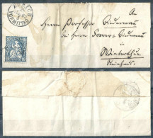 Faltbrief  Zürich - Winterthur                1862 - Covers & Documents