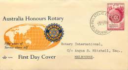 1955  Rotary International   50th Anniversary  Royal  Unaddressed FDC - FDC