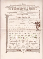 MILANO - Fine ´800 Primi ´900  /  Fonderia  " G. COMMORETTI  E FIGLIO "  _ Fregio Serie 35 - Historische Documenten