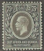 East Africa & Uganda, 1912, King Georg V Issue -75 C Coloured Through, Hinged Mint - East Africa & Uganda Protectorates