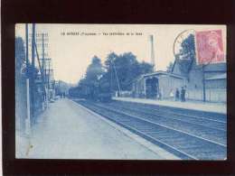 53 Le Genest Vue Intérieure  De La Gare Pas D'éditeur Animée Train , Camaïeu De Bleu - Le Genest Saint Isle