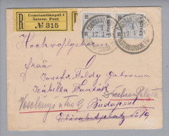 Österreich Levante 1901-01-17 R-Brief Paar Mi#34 Constantinopel Nach Budapest - Levante-Marken