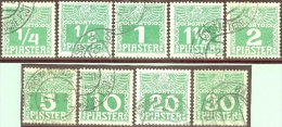 Österreich Levante Porto 1908 6-14x Gestempelt - Levante-Marken