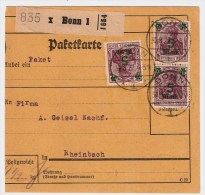 DR, 1922, Mi. Nr. 156 II (Mi. 150.-) Paketkarte Geprüft!   #2013 - Lettres & Documents