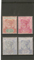 SEYCHELLES 1897 - 1900 SET TO 18c SG 28 - 31 MOUNTED MINT  Cat £37+ - Seychelles (...-1976)