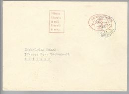 Liechtenstein Firmenfreistempel Oval #176 1950-12-23 Schaan Mit Werbung - Brieven En Documenten