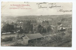 CPA PONT D'OUILLY, VUE PRISE DE LA GARE, VALLEE DE L'ORNE, CALVADOS 14 - Pont D'Ouilly