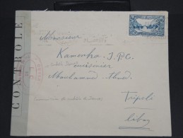 FRANCE-Gd LIBAN-Enveloppe  Pour Tripoli En 1941  Avec Censure   à Voir P7065 - Briefe U. Dokumente