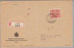 Liechtenstein 1947-04-11 R-Brief 5Fr. Einzelfr. Zu#205 - Briefe U. Dokumente