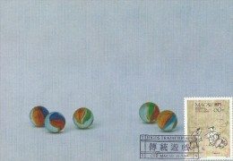 CARTE MAXIMUM - MAXICARD - MAXIMUMKARTE - MAXIMUM CARD - PORTUGAL - 1989 - MACAO / MACAU - JEUX TRADITIONELS - TRIOL - Maximumkarten