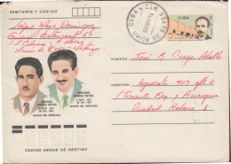 1987-EP-86 CUBA 1987. Ed.201c. POSTAL STATIONERY. MARTIRES DEL MONCADA. MANUEL GOMEZ Y VIRGINIO GOMEZ. MATANZAS. USED. - Lettres & Documents
