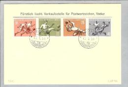 Liechtenstein 1954-05-18 FDC Fussballserie - Brieven En Documenten