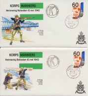 2 FDC's Korps Mariniers (1980) - Blanco / Open Klep - Cartas & Documentos