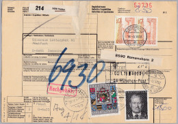 Liechtenstein 1977-12-22 VADUZ Postpaketkarte Nach Ismaning Deutschland - Briefe U. Dokumente